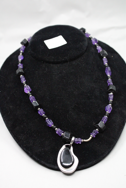 Amethyst and Black Onyx Necklace, Part Crow Designs