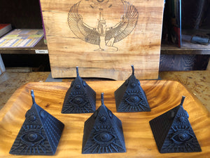 100% local beeswax black pyramid candle